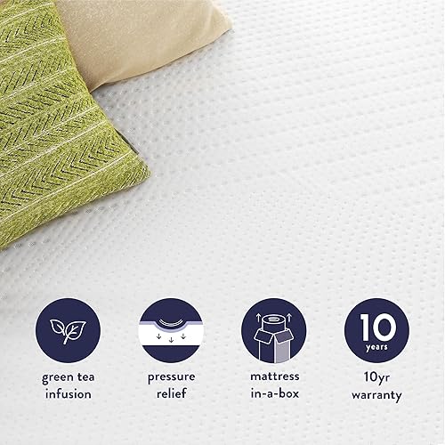 Miniatura 48 de Best Price Mattress - Colchón matrimonial de 6 pulgadas en una caja, espuma viscoelástica de té verde, color blanco