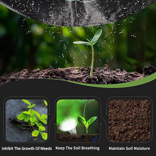 Miniatura 5 de Tela de barrera contra malezas de 6.5 x 300 pies, tela de geotextil de jardín de alta calidad, tela de geotextil de jardín de 3 onzas, tela de