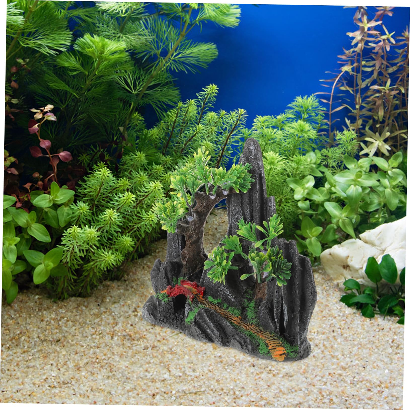 Aquarium-steingarten Mit Brücke Künstlicher Berg Zum Verstecken Von Fischen Unterwasser-Dekoration Für Garnelen