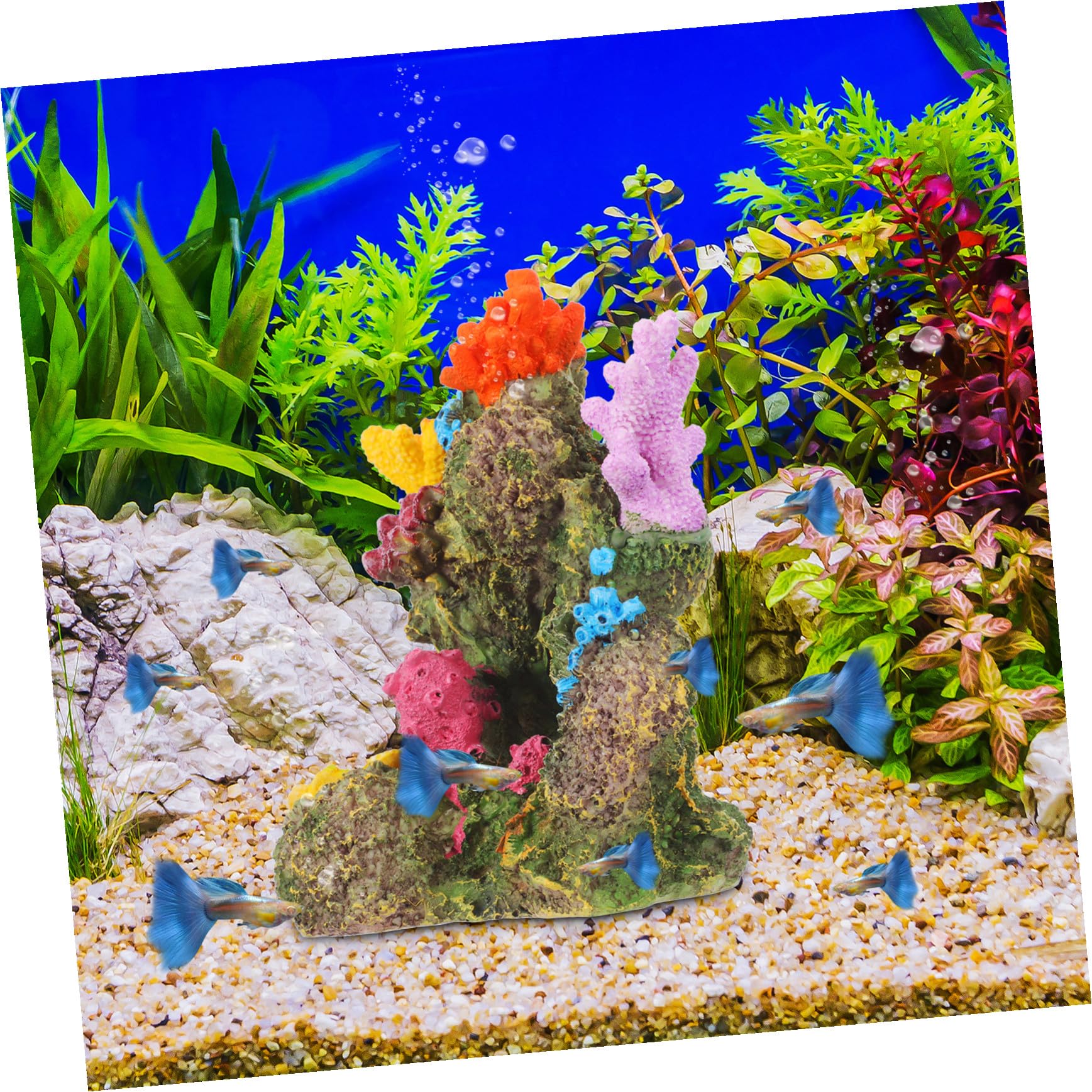 TOYANDONA Decoración de Coral Artificial Resistente para Acuarios Escultura Decorativa Vibrante y Segura Cueva Ornamental para Paisajes Submarinos Peceras