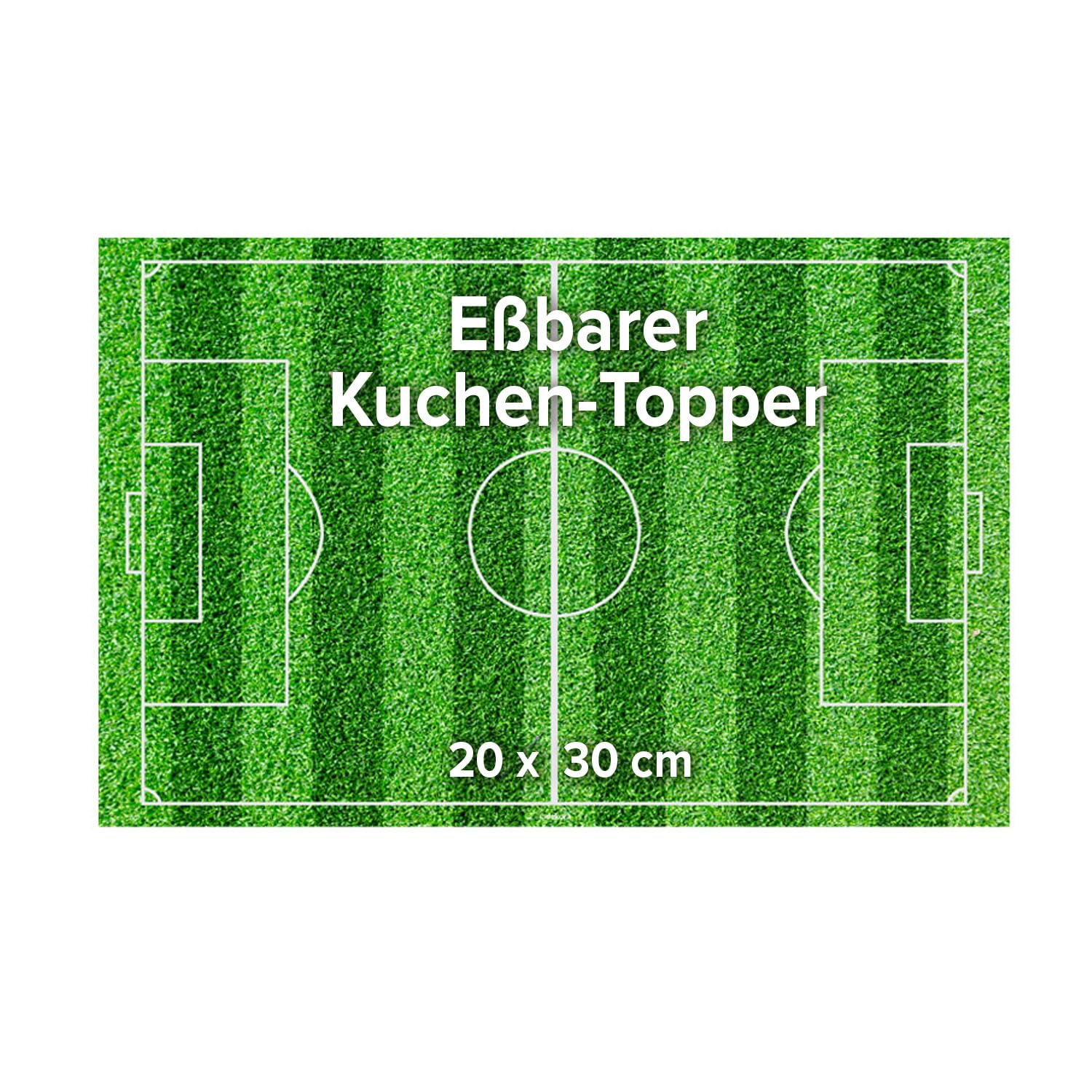 dekora - Essbarer Tortenaufleger | Fußball Tortendeko Rechteckig aus zuckerfreiem Esspapier - 20x30cm, grün