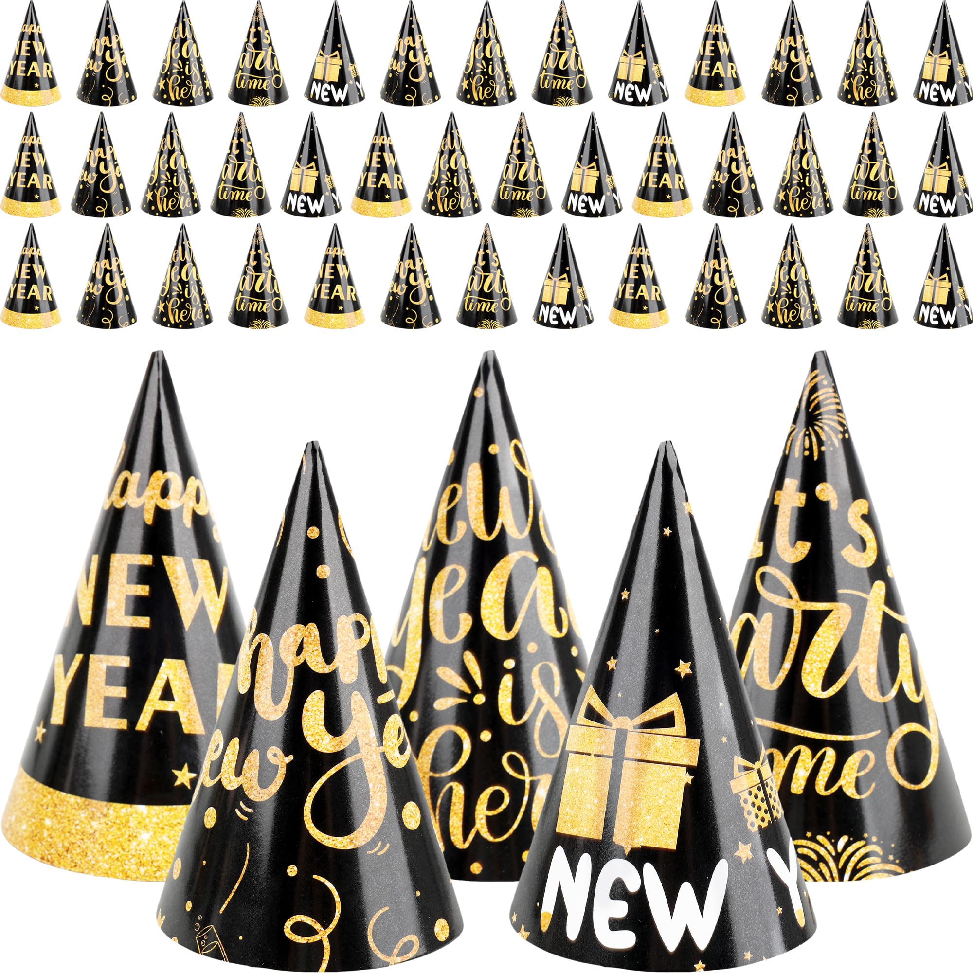 Restroma 45 Pack Happy New Year Party Hats New Year Cone