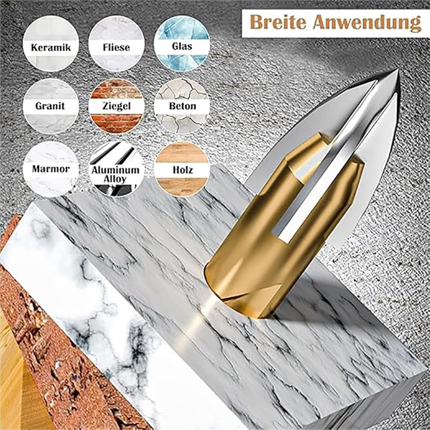 Four Flute Sawtooth Eccentric Drill 12PCS Hexagonal Shank Tile Drill Set Glass Masonry Bit 3-12 Mm Ceramic Drilling Tools