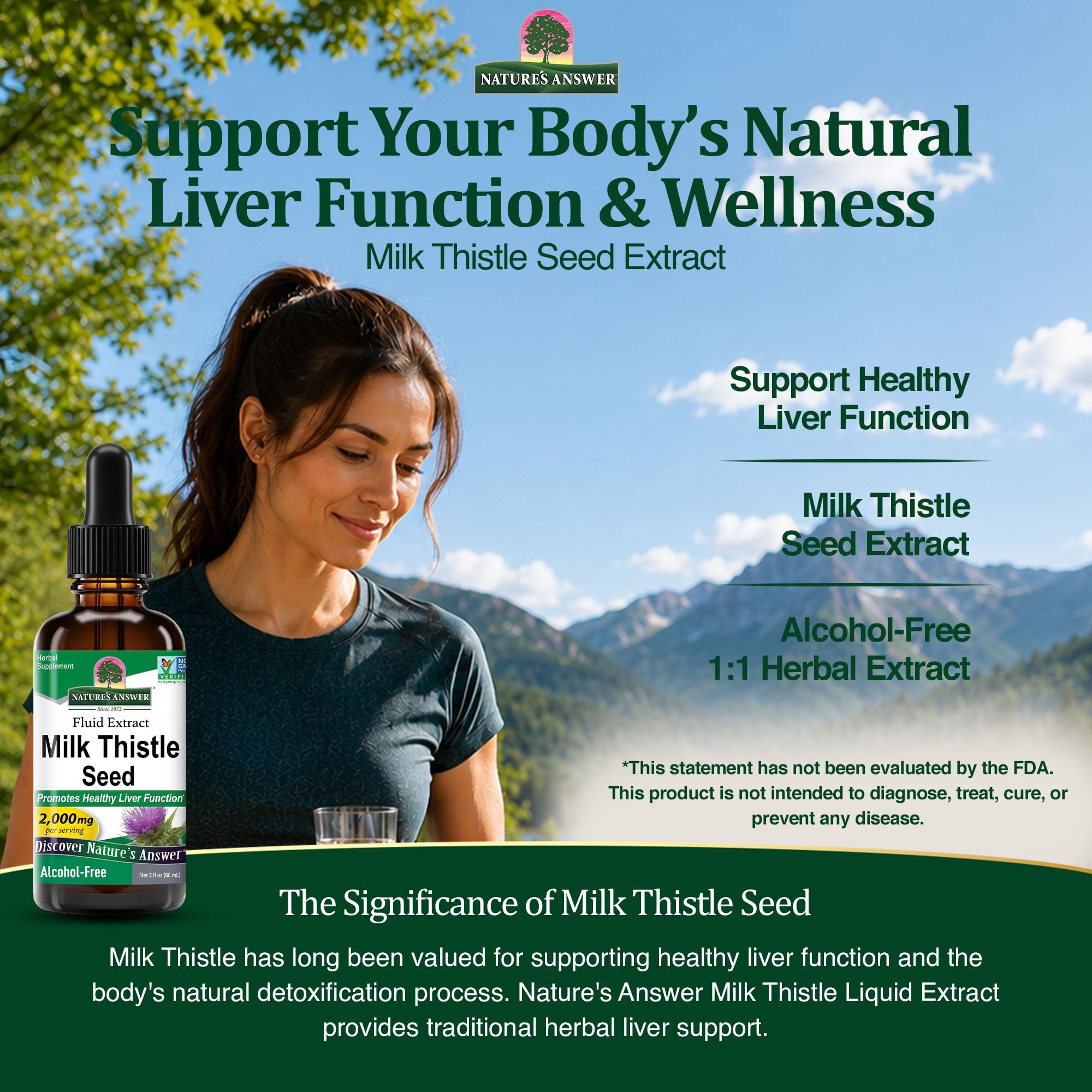 Nature's Answer Milk Thistle 2000mg Extract - 2oz, Alcohol-Free, Kosher — Amazon image 6