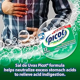 Sal de Uvas Picot, Effervescentl, Powder Solution, Antacid, 3-Pack of 12 Antacid Packets, 3 Boxes