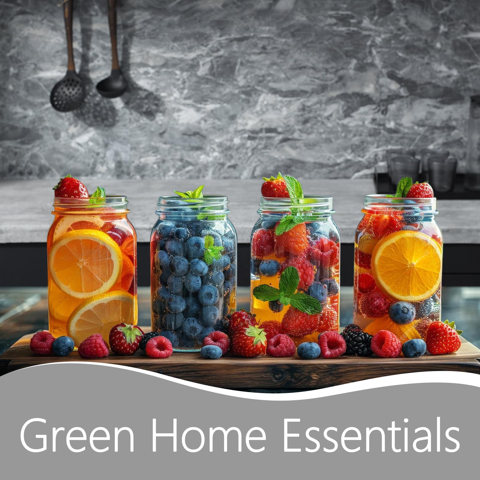 Set 6 Barattoli Mason Da 450ml Con Coperchi - Vetro Borosilicato Per Conservare, Fermentare E Bere | Ideale Per Sottaceti E Succhi - Foto 4