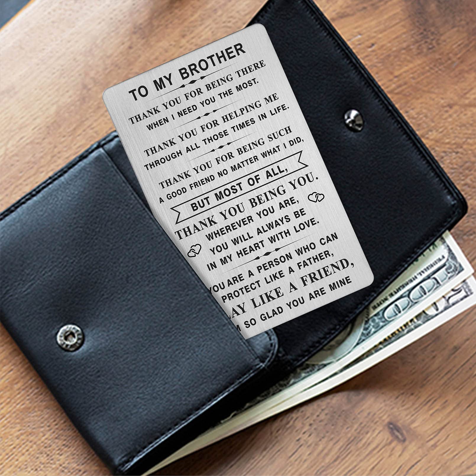 Brother Gift From Sister Brother Metal Wallet Card Gift For
