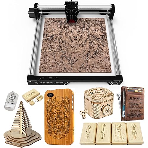 ATOMSTACK Swift 7W Laser Engraver, Swift 7W Laser Cutter, 0.06mm High Accuracy Laser Engraving Machine for Wood and Metal, Dark Acrylic, Glass, Leather Black