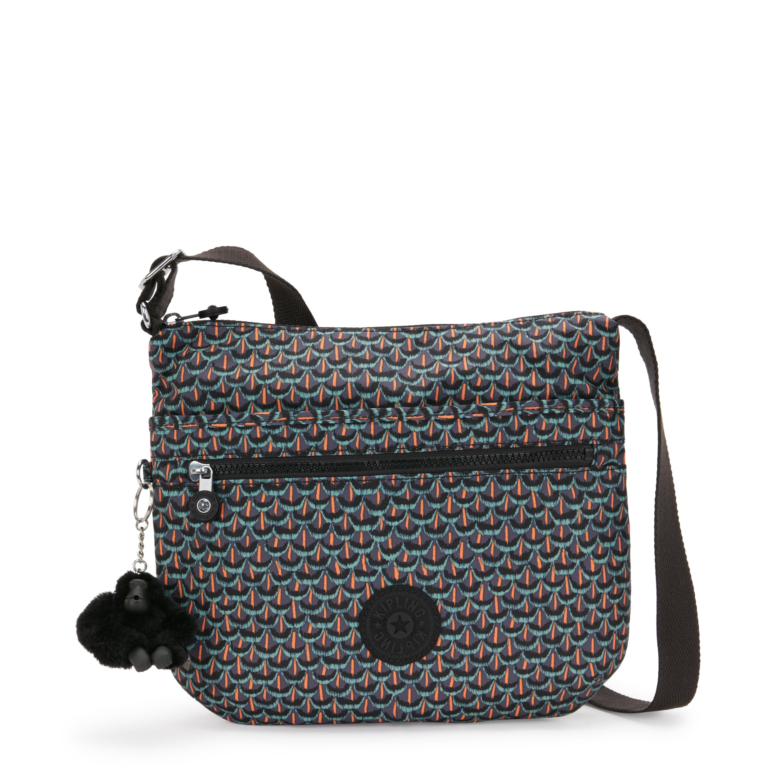 Kipling ARTO Medium crossbody, Geo Feather (Black)