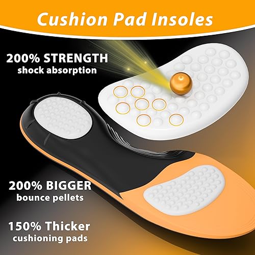 Miniatura 9 de TAEPUSR Plantillas para fascitis plantar para mujeres y hombres, más de 260 libras, con soporte de arco ortopédico para correr, botas de trabajo,