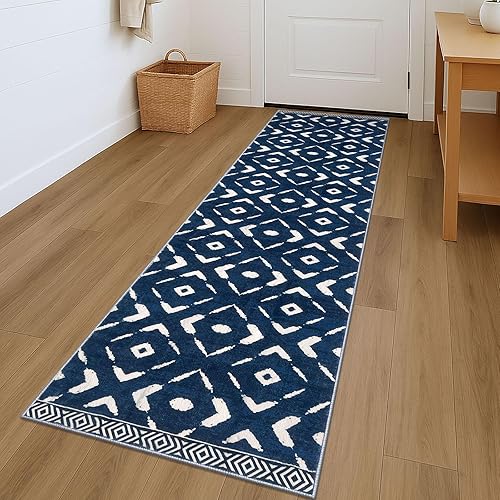 Miniatura 100 de KILOCOCO Tapete de entrada lavable a máquina, pequeño, para interior, súper suave, antideslizante, diseño geométrico, para cocina, dormitorio, Gris