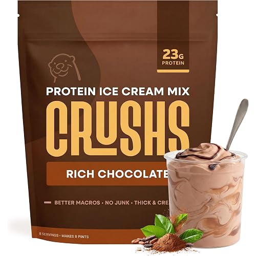 CRUSHS Protein Ice Cream Mix for Ninja Creami, 23g Protein, 0 Added Sugar (Rich Chocolate)