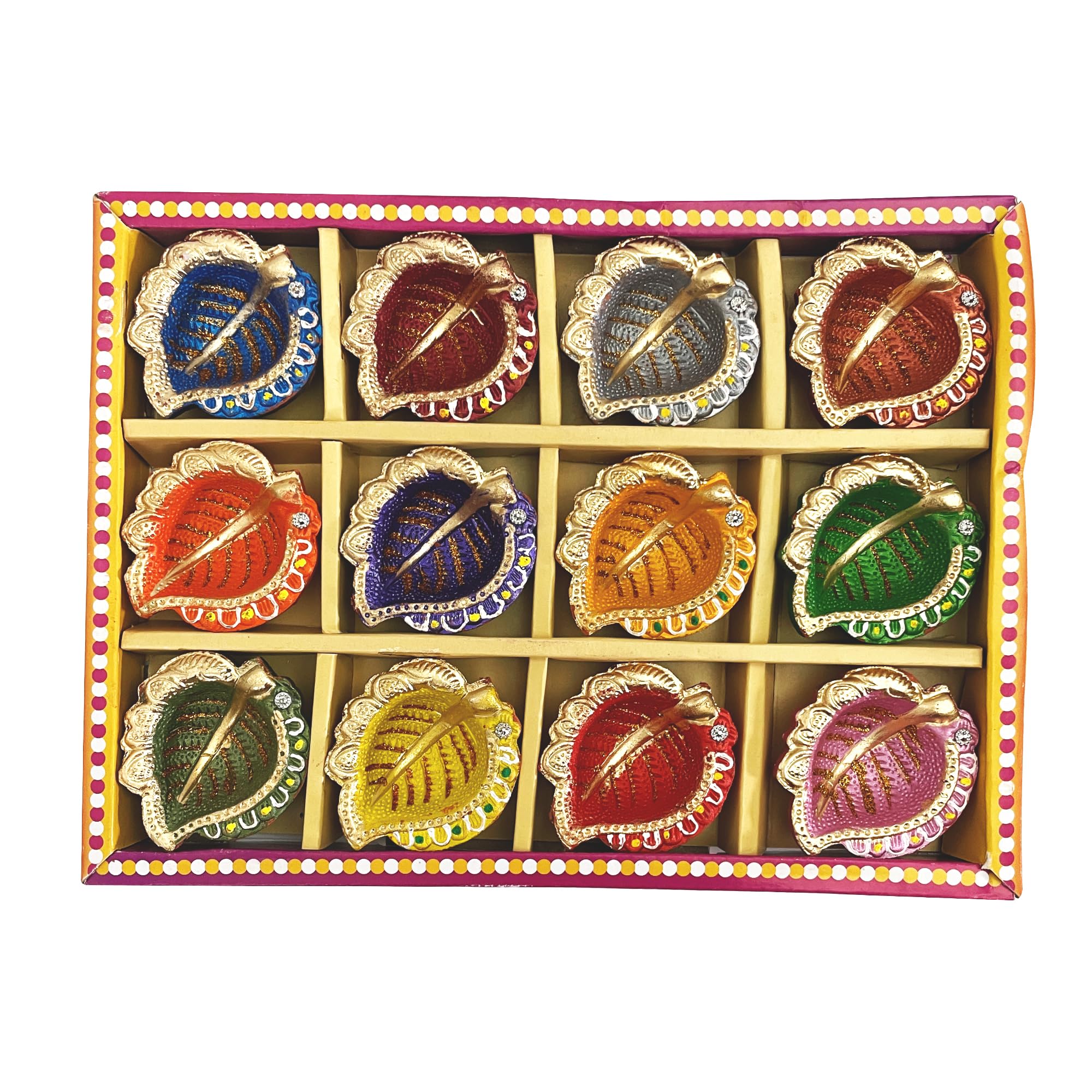 Hand Painted Diwali Decoration Diwali Clay Diya with Cotton Wicks Oil Lamp Indian Festive Home Decoration Traditional Temple Pooja Laxmi Puja Diyas Diwali Decor 30 Pcs