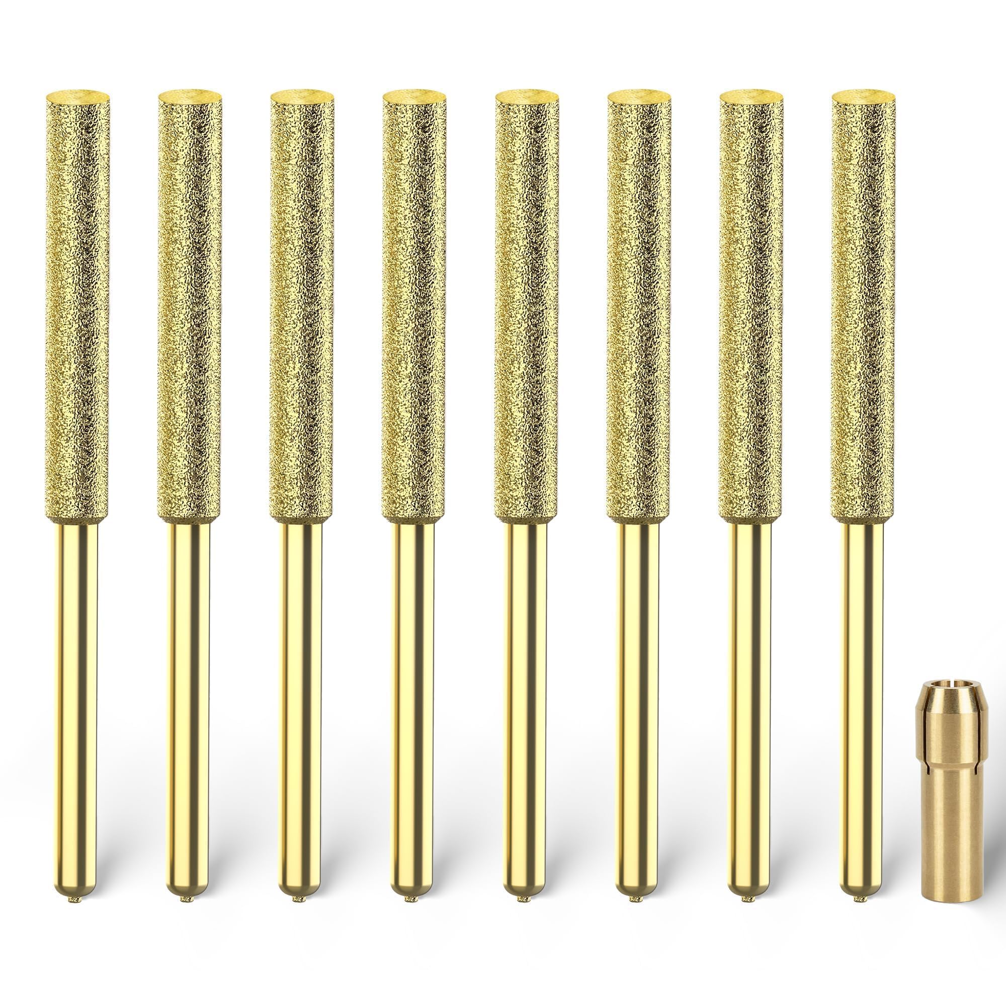 EzzDoo Bits - Diamond Sharpening Wheels, High Hardness 5.5mm Chainsaw Files for Electric Chainsaw Sharpener. 8 Pieces. (5/32'', 4.0mm)