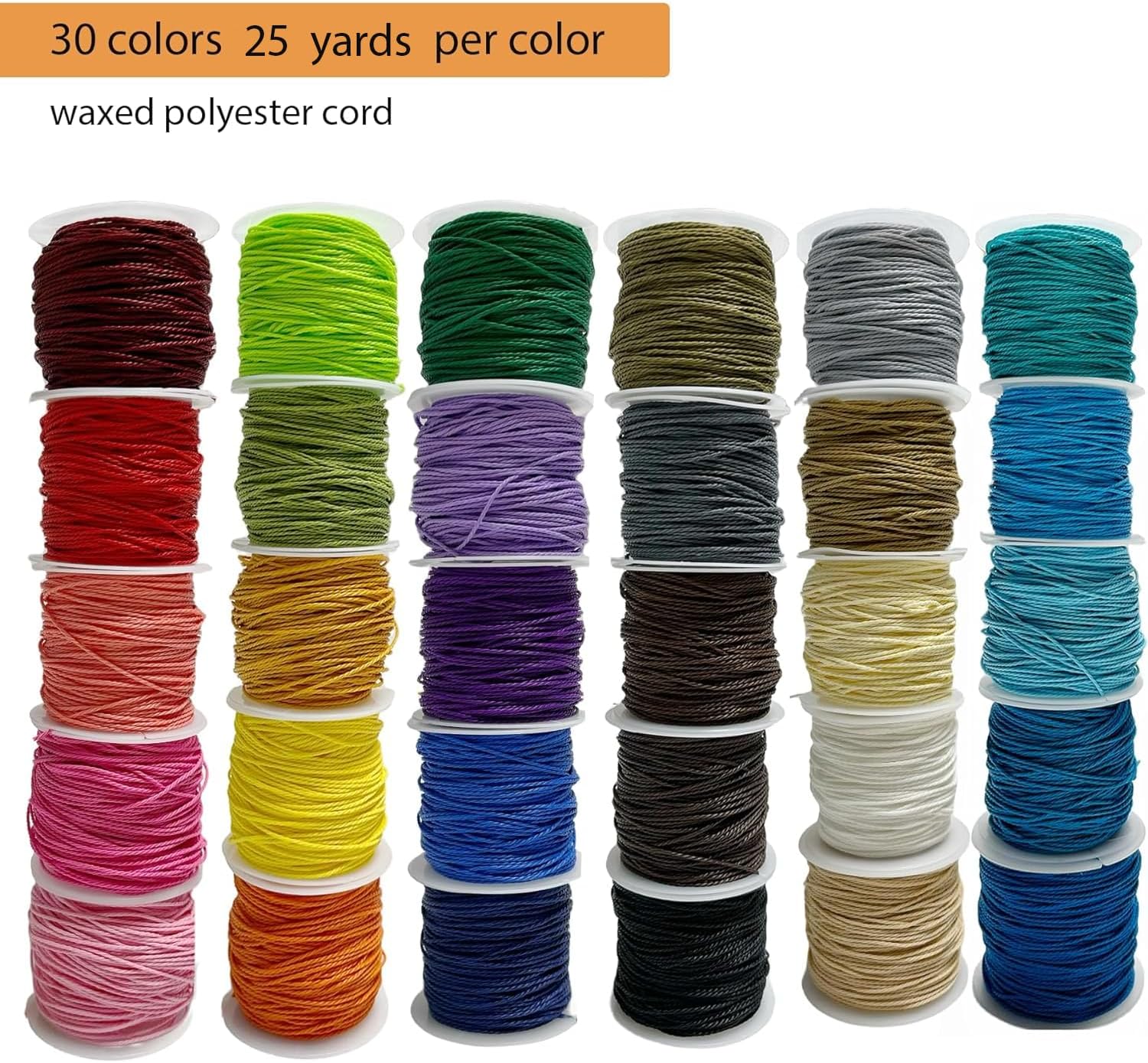 685m 30 Colors 1mm Waxed Polyester Cord Bracelet Cord Wax Coated String for Bracelets Waxed Thread for Jewelry Making Waxed String for Bracelet Making 10m for Each Color - Image 9