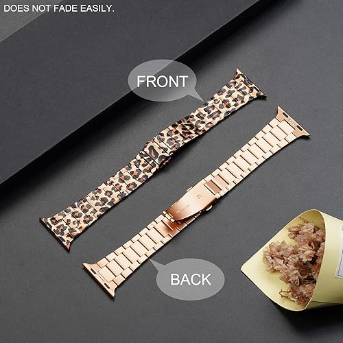 Miniatura 5 de baozai Correa compatible con Apple Watch Series 10, correa de acero inoxidable de alta calidad para Apple Watch todas las series de 1.811 in, 1.772