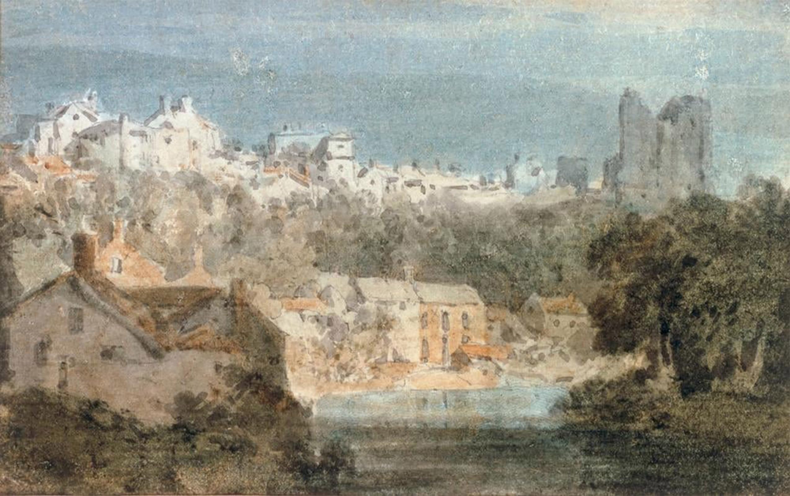 POSTERIIk Famous Modern Artwork Art Mural Knaresborough Castle Yorkshire by Mallord William Turner Oil Paintings Pictures for Home Decor 60x90cm