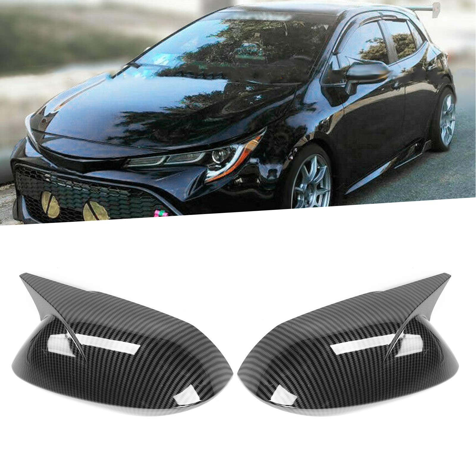 Para Osłona lusterka bocznego Obudowa ochronna w stylu rogu Pasuje do sedana/Hatchbacka (Carbon Fiber)