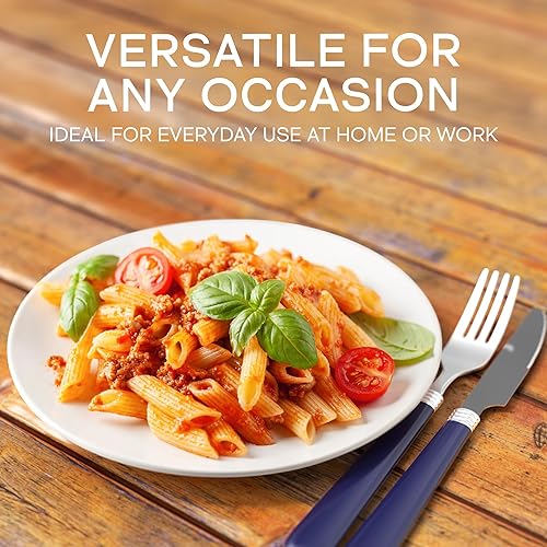 Miniatura 5 de Gibson Sensations - Juego de cubiertos de acero inoxidable de 16 piezas con organizador de metal, incluye cuchillos, tenedores, cucharas grandes