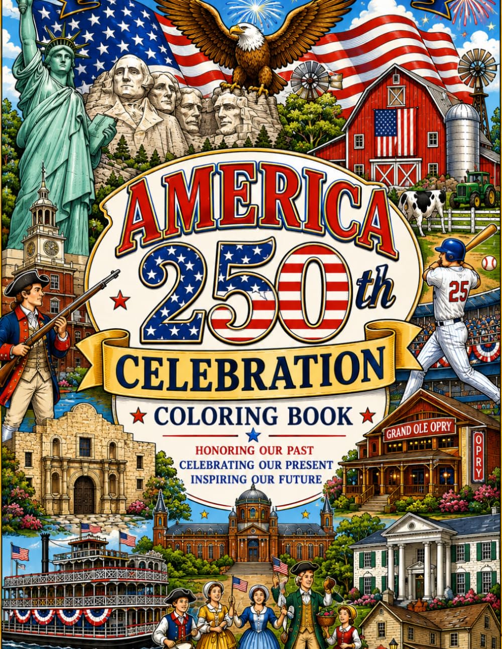 America 250th Celebration Coloring Book: For Adults