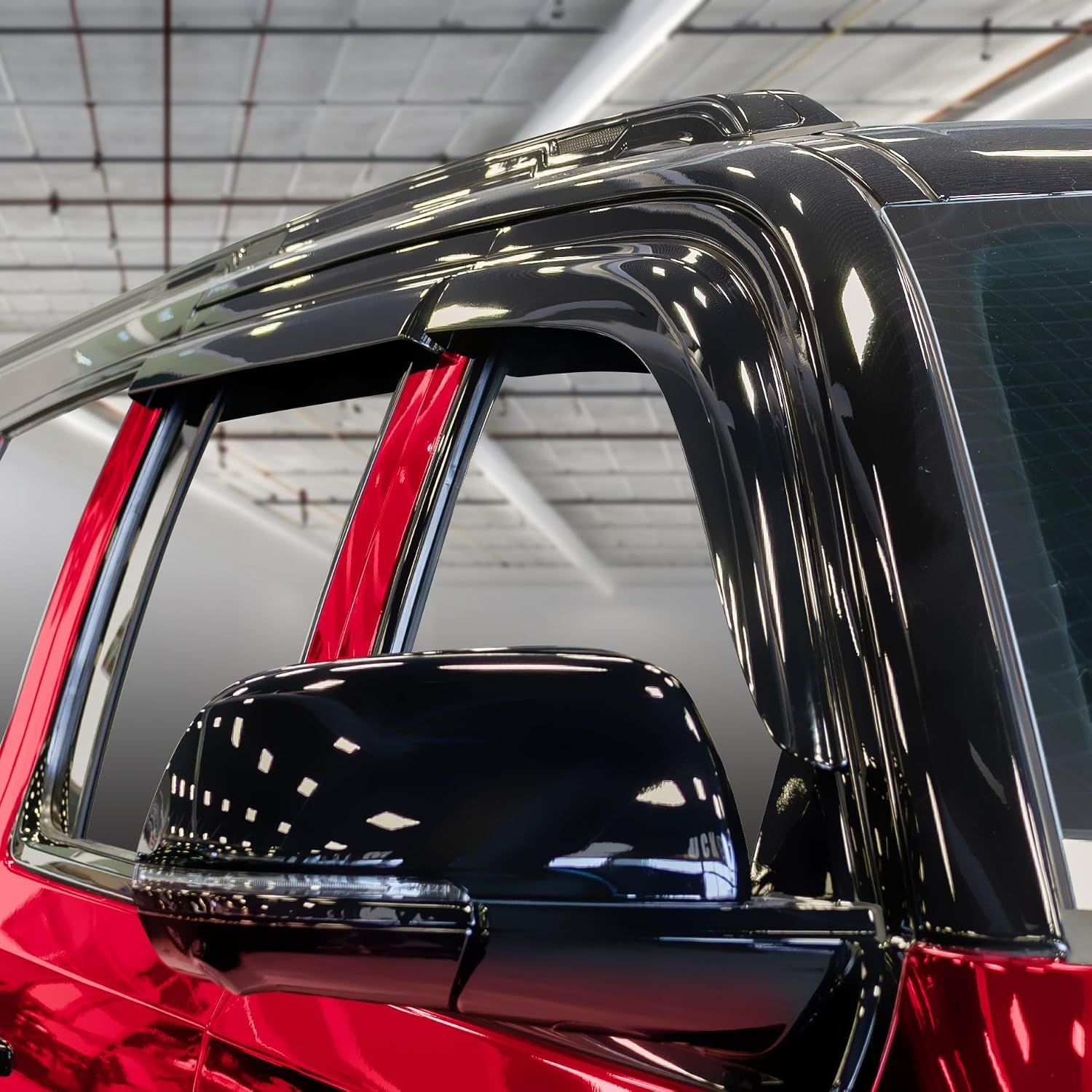 Voron Glass Tape-on Extra Durable Rain Guards for Jeep Wagoneer L 2023-2026, Window Deflectors, Vent Window Visors, 4 Pieces - 100804