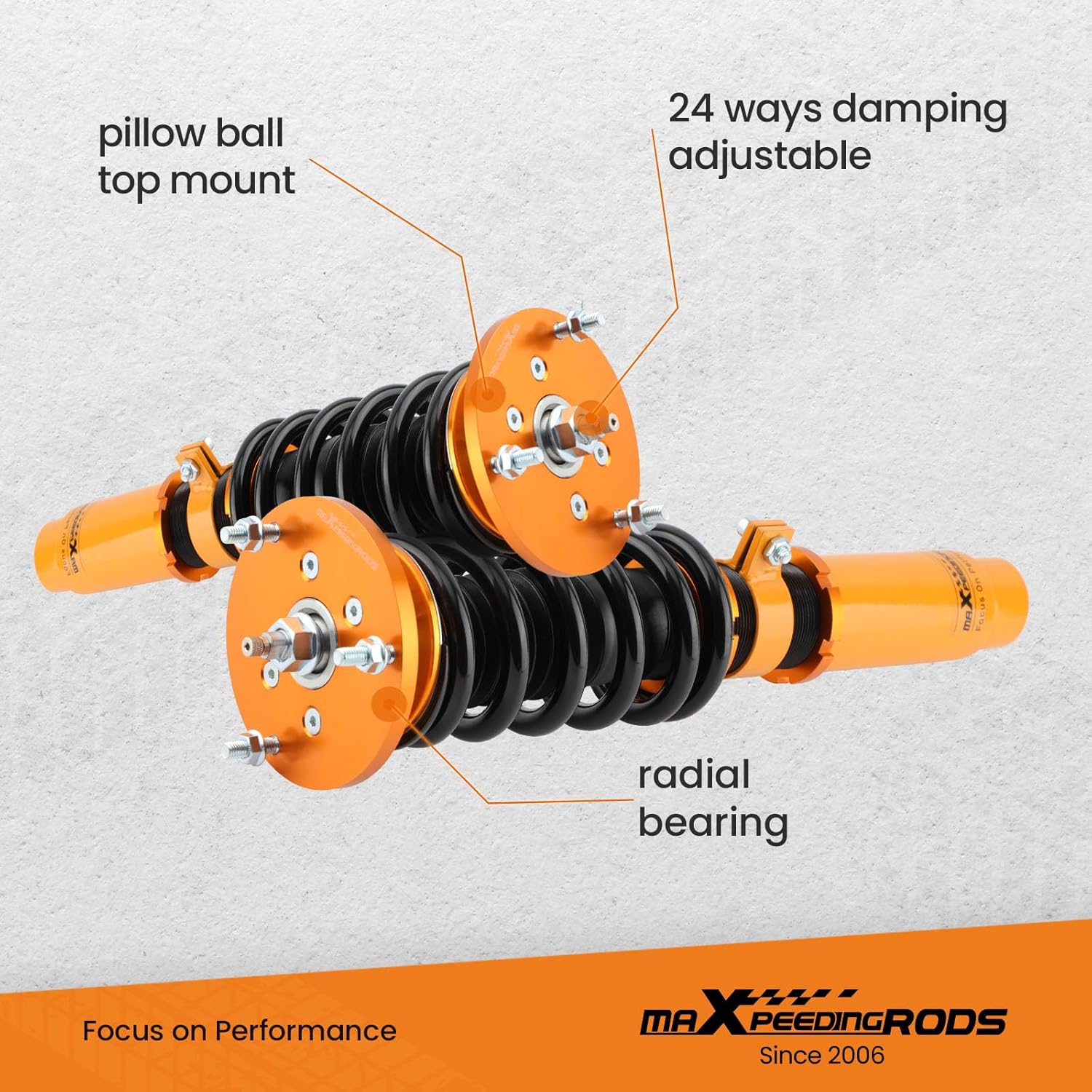 maXpeedingrods Coilovers for BMW Z4 E85 E86 2003-2009 24-Level Adjustable 7