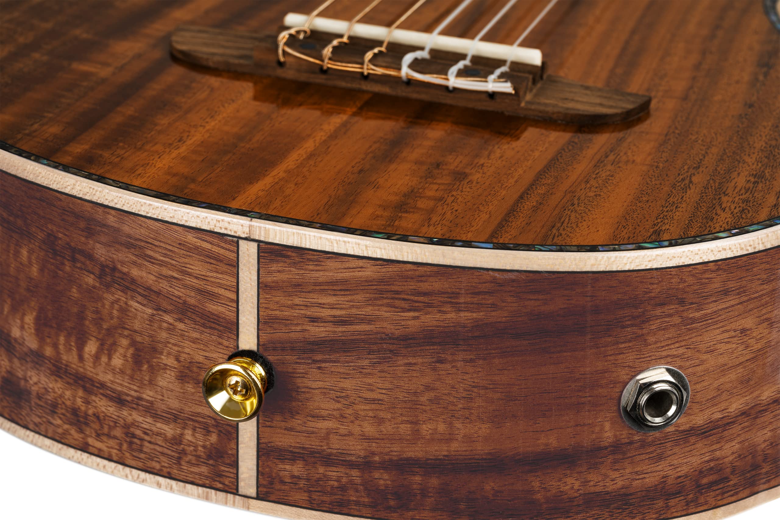Ortega Guitars Travel Guitar Electro-Acoustic – Seria Mini Travel – Lita Akacja, Wykończenie Naturalne Połysk (RGLE18ACA)