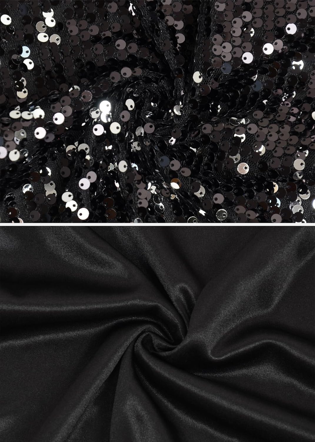 Anna-Kaci Women's Sparkly Crop Sequin Blazer Jacket Long Sleeve Party Club Cardigan Out, Black and Silver, Large - Image 5