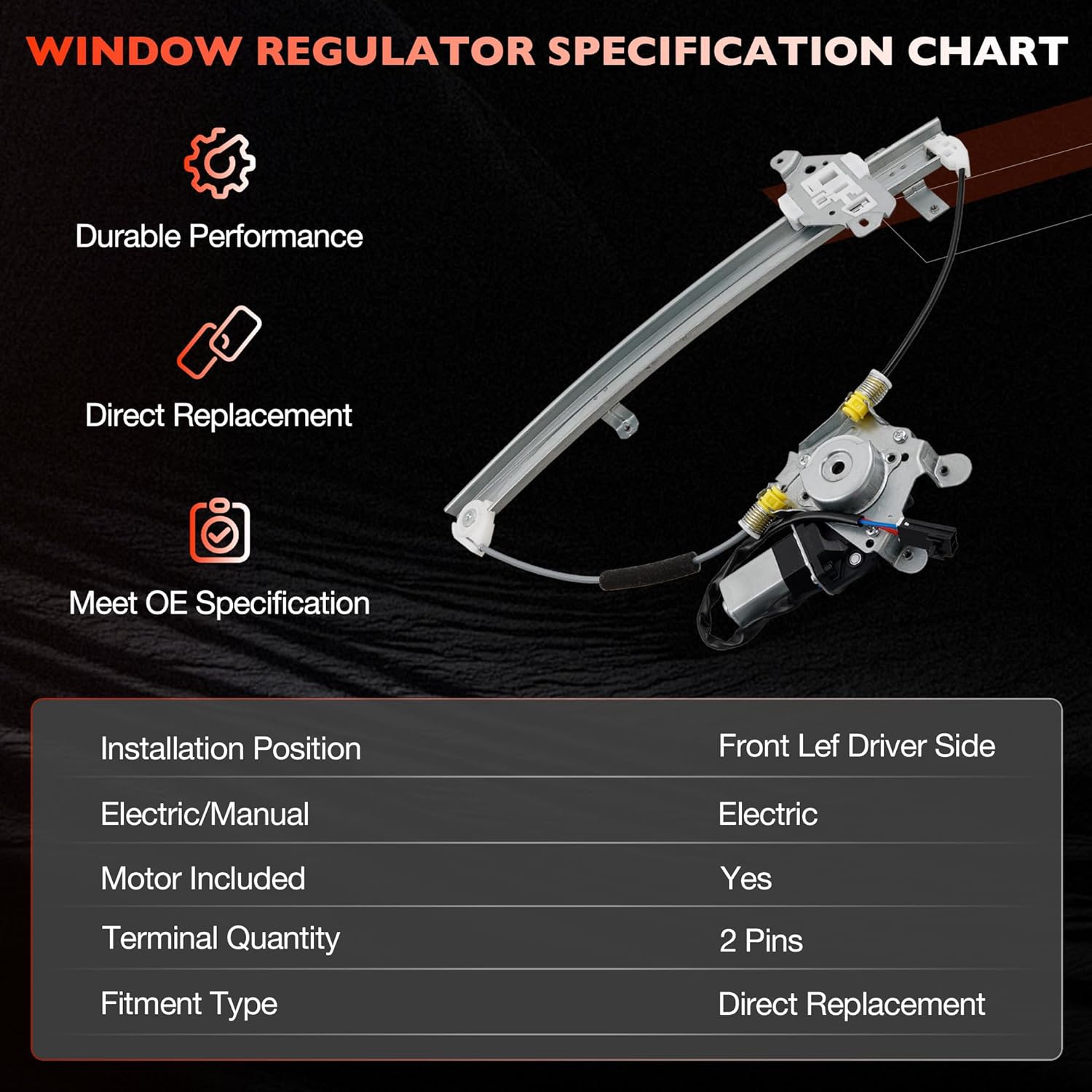 741-681 Front Left Driver Side Power Window Regulator & Motor Assembly | Compatible with Nissan Frontier 1998-2004, Xterra 2000-2004 Replace# 80721-3S500