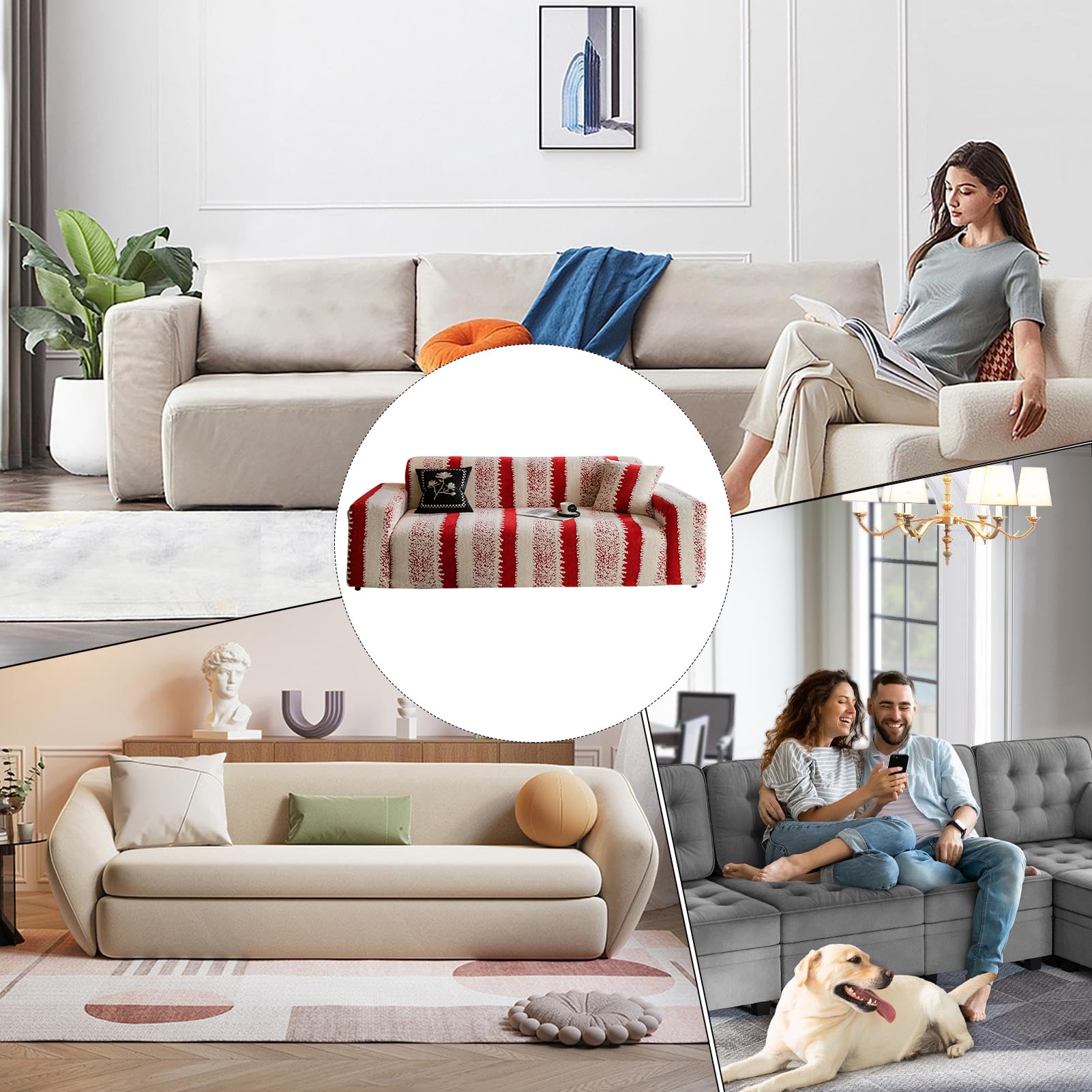 s Navideñas para Sofá Elástica Lavable Protectora para Sofá
