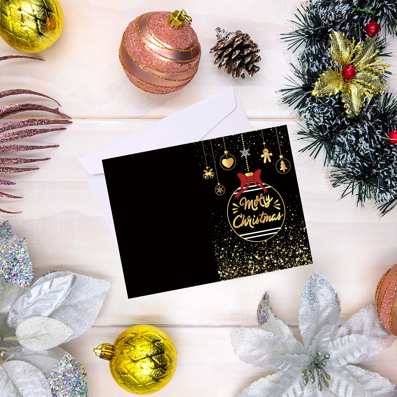 16 Cartes De Noël Avec Enveloppes Et Autocollants - Motifs Variés, Papier 300g/m², 16x11 Cm