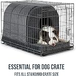 Pelzin Orthopedic Dog Bed with Cover Cave - Indoor Dog House with Egg-Crate Foam - Sound-Absorbing Pet Tent with Porch - Ideal for Medium Breeds & Fits 77cm Crate - 74x46cm