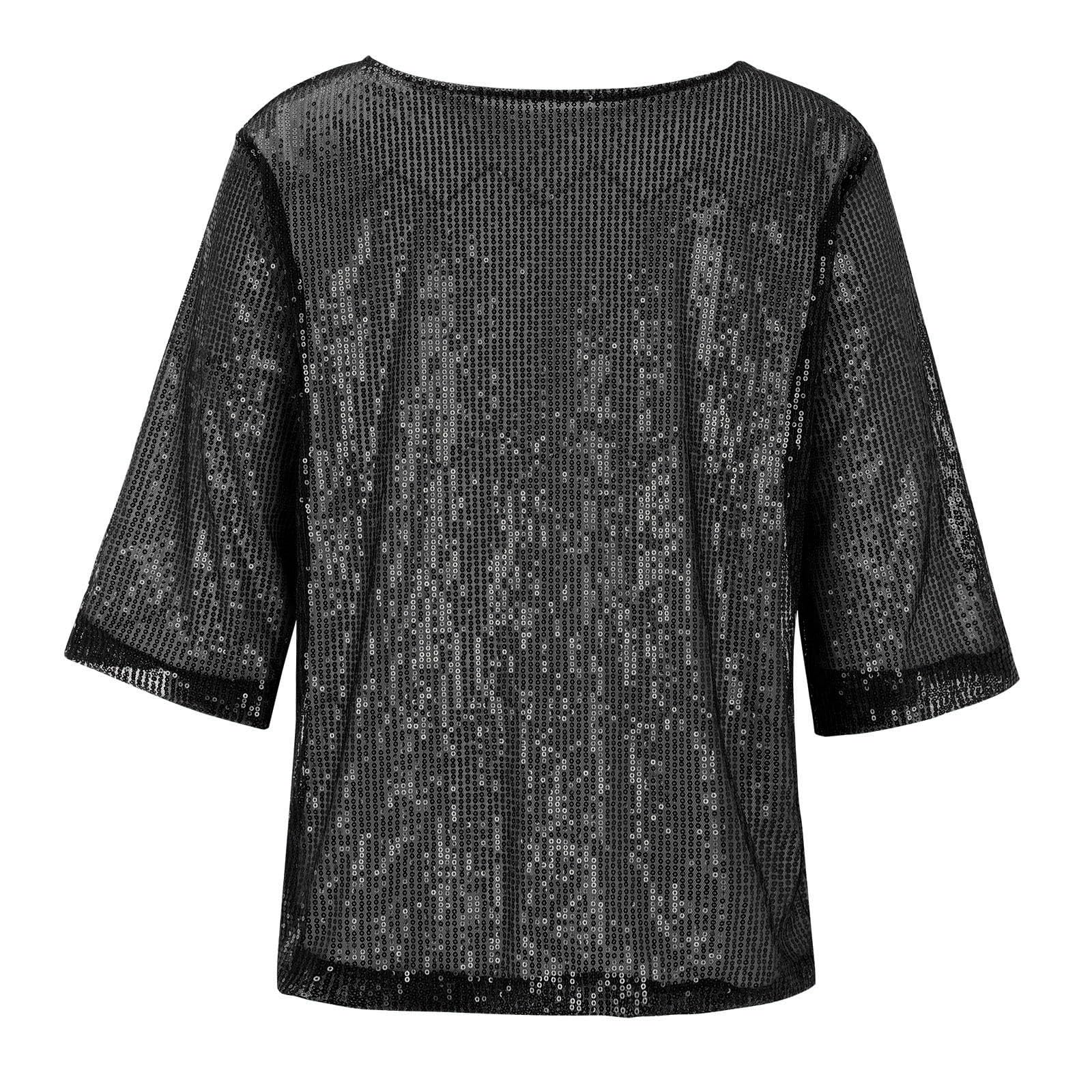 Chemisier pour femme noir élégant décontracté chemise à pots chemisier mode paillettes femmes top récolte blouse femme blouse blanche manches bouffantes