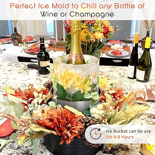 Miniatura 2 de Molde de cubo de hielo, molde de hielo enfriador de botellas de vino, molde de hielo para cubo de champán, floresfrutascualquier decoración para