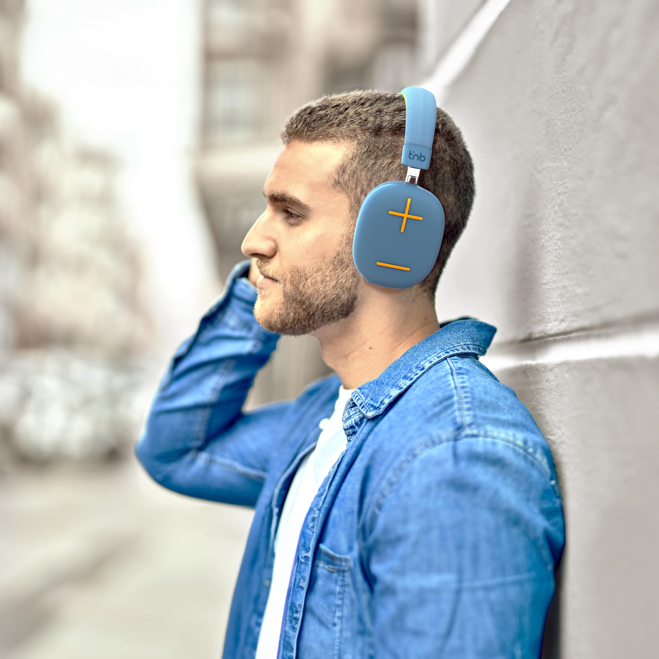 T'NB Bezprzewodowe słuchawki douszne w nowej wersji, wygodne i wszechogarniające, z połączeniem Bluetooth, dźwiękiem stereo z wbudowanym mikrofonem, autonomia do 50 godzin - czarny