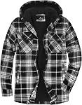 ZITY Men's Fleece Flannel Jacket Full Zip Plaid Lumberjack Sherpa Lined Hoodies Winter Warm Coat