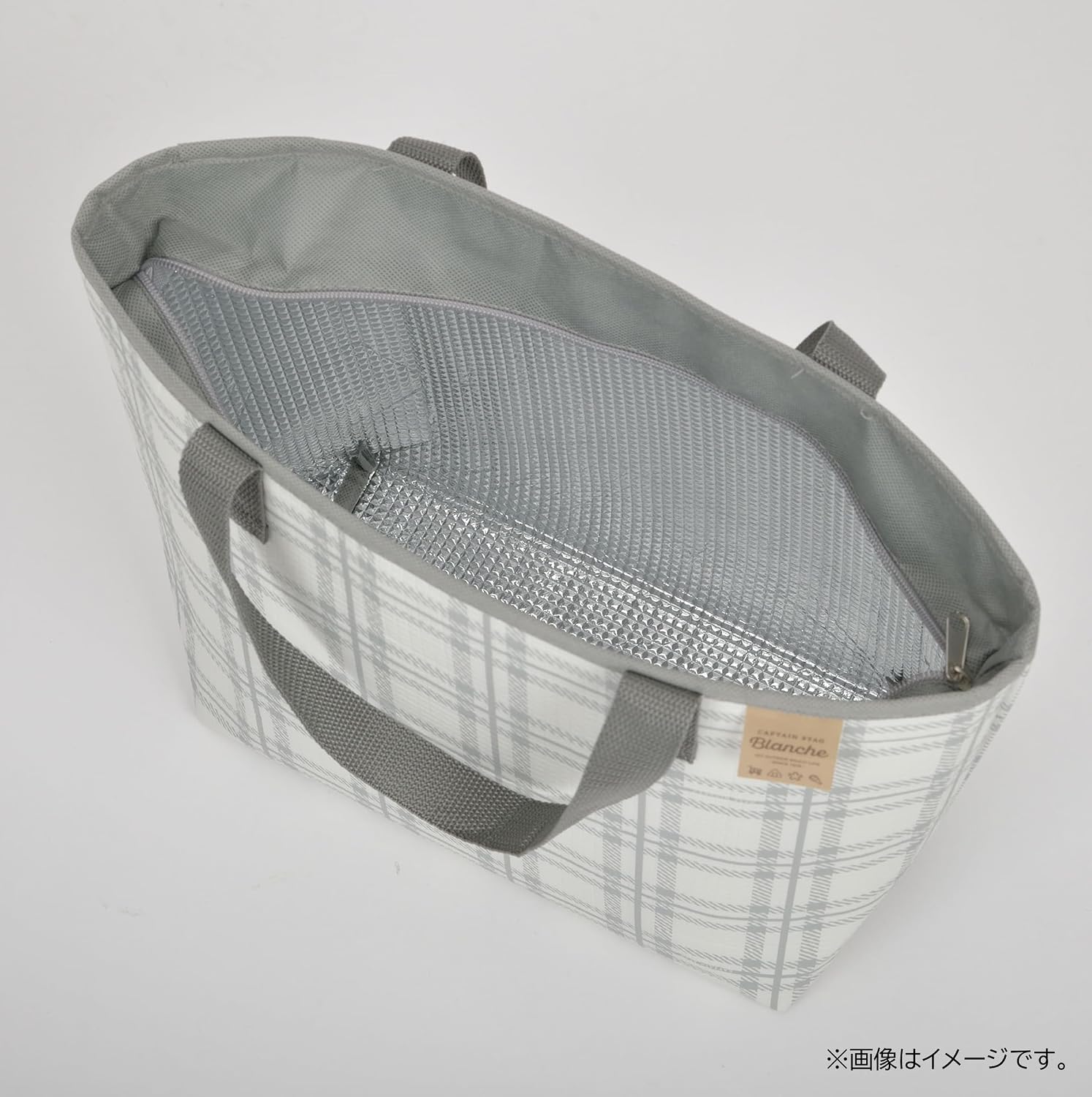 Captain Stag UT-521/UT-522/UT-523/UT-524 Cooler Bag, Foldable and Storeable [Capacity 4L/8L/10L] Gray/Checkered Blanche