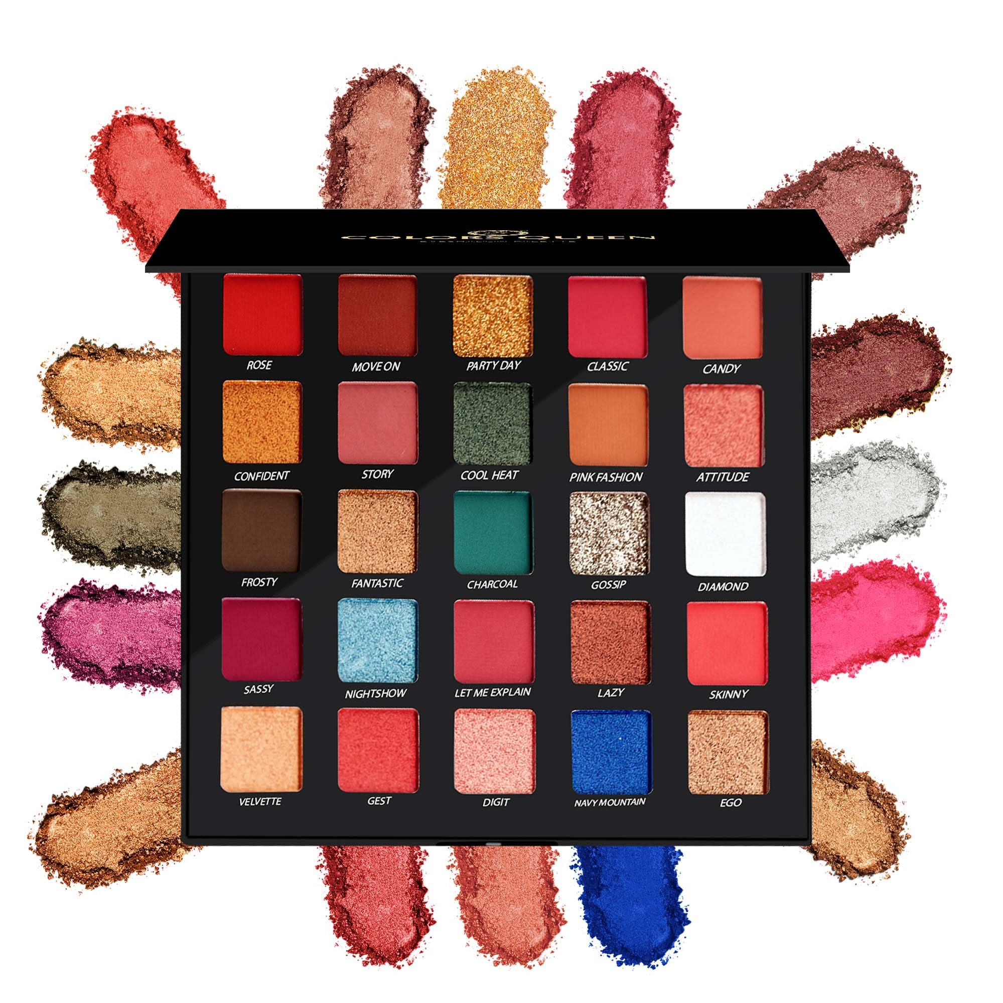 Colors Queen Divine Eyeshadow Palette – 37.5g | 25 Ultra Pigmented Multi-Colors Shades, Easy to Blend, Lightweight & Long Wearing Eyeshadow Palette with Matte & Shimmery Shades (Multicolor - 01)-picture-44