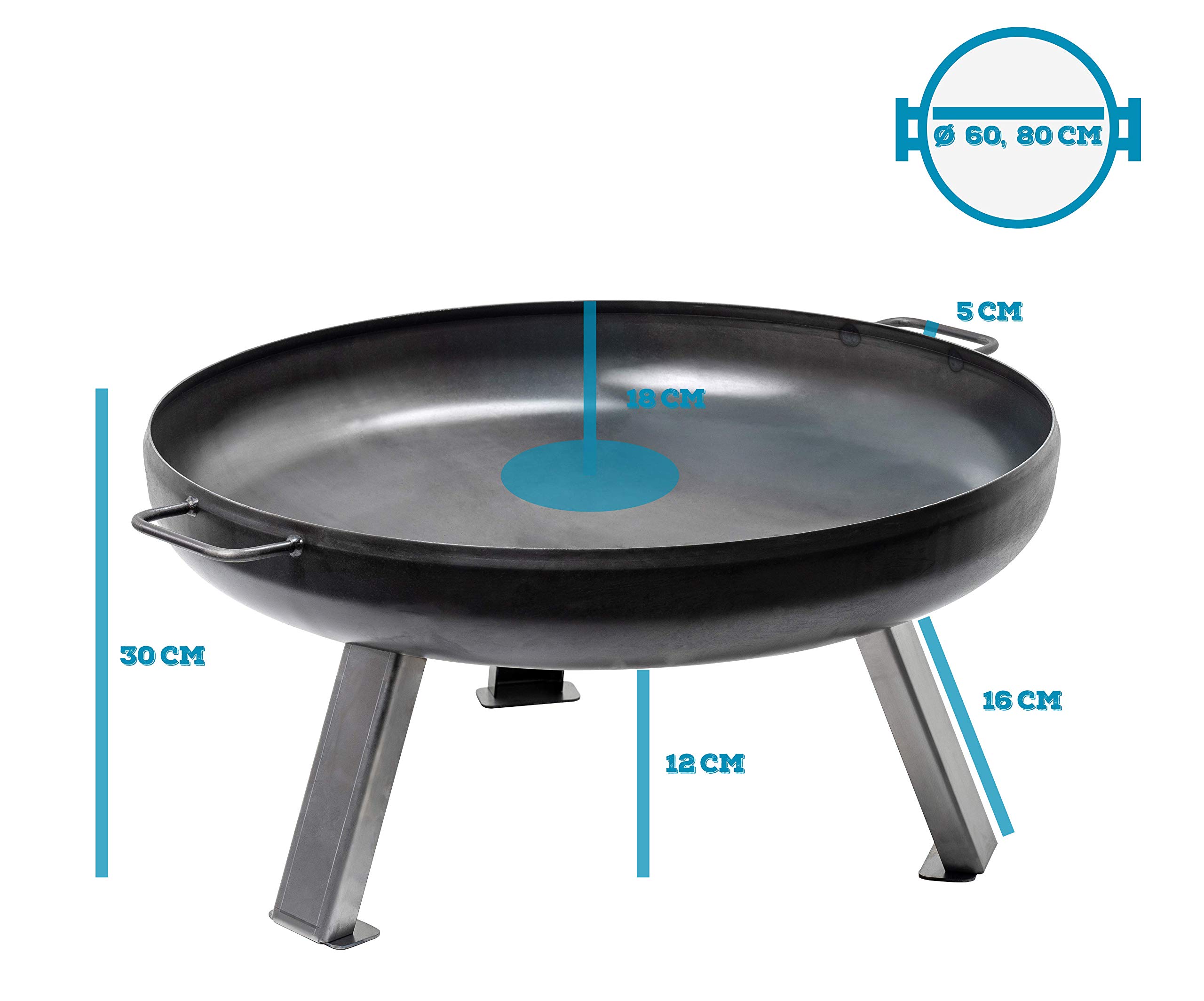 Activa - Braciere in acciaio, diametro 60 cm, 3 mm
