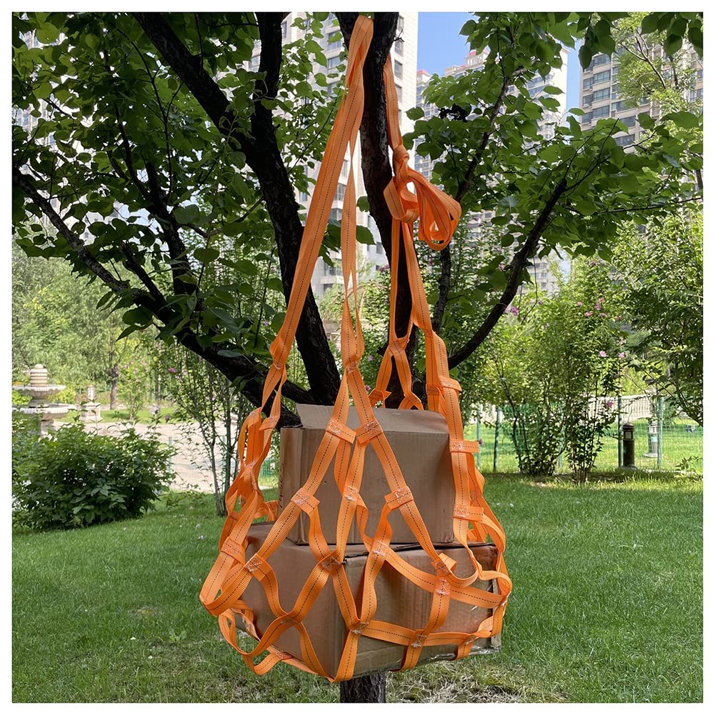 Lasthebenetz, LKW-Ladeflächen-Ladenetz, Lastumschlag Mobiles Frachtnetz, Hängendes Netz Für BAU-Rigging, Bewegliches Abschleppen, Hebearbeitsausrüstung (Farbe : Orange, Größe : 2x2m-2t)