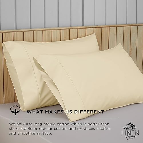 Miniatura 10 de Linen Home - Juego de sábanas de percal de 200 hilos