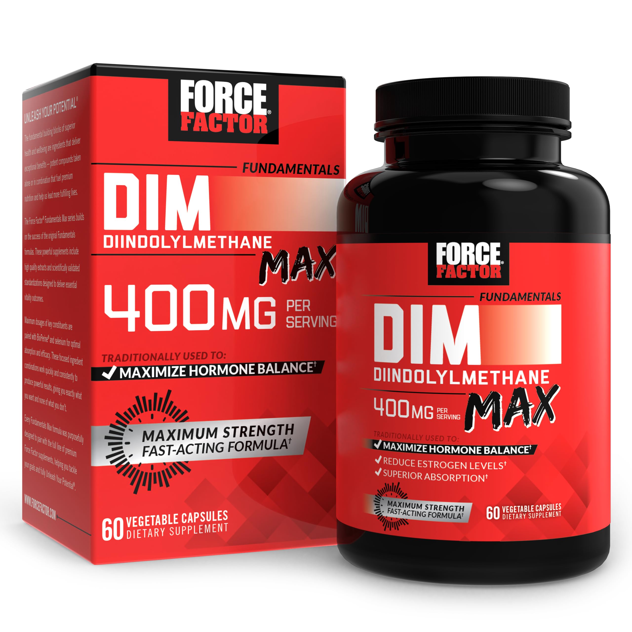 Force Factor DIM, 400mg Diindolylmethane Capsules