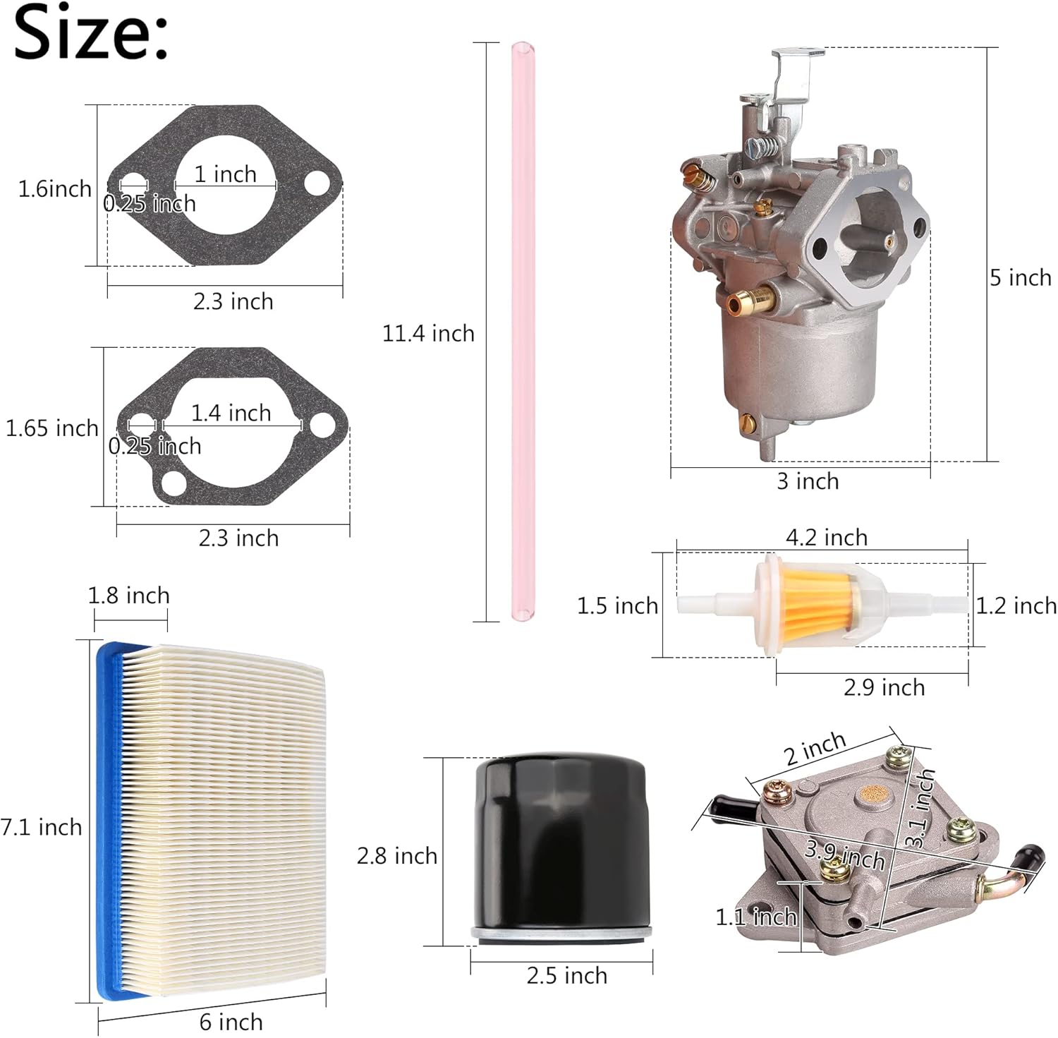 10L0L Golf Cart FE290 Carburetor Fuel Pump Kit Tune Up Kit for Club Car DS Precedent Turf Carryall Gas Model 1998-UP Air Oil Fuel Filter OEM# 101805601 101905601 1016438 1016439 1016440 1016441