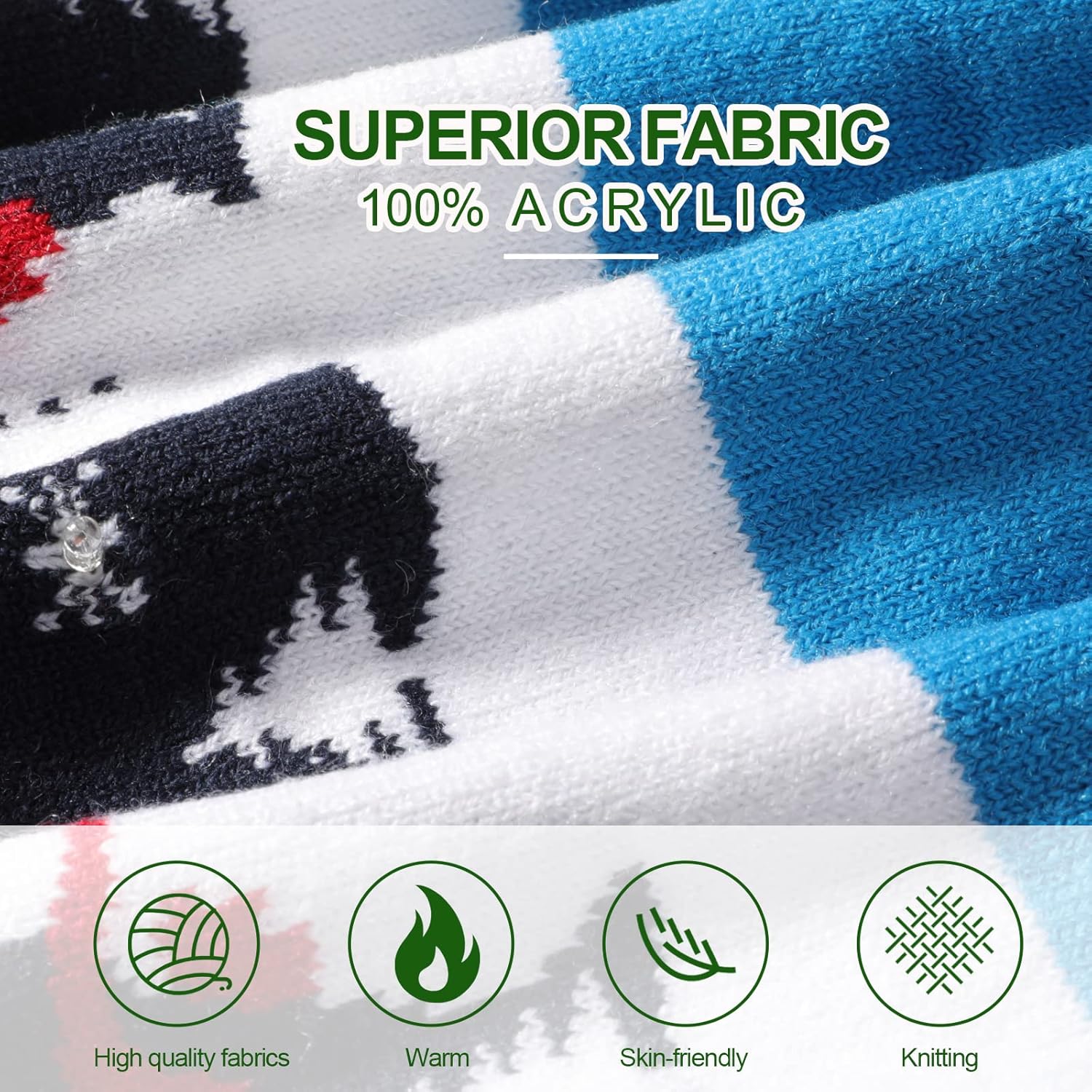 TAGVO LED Light Up Hat Beanie Knit Cap, Colorful LED Xmas Christmas Beanie - Image 4