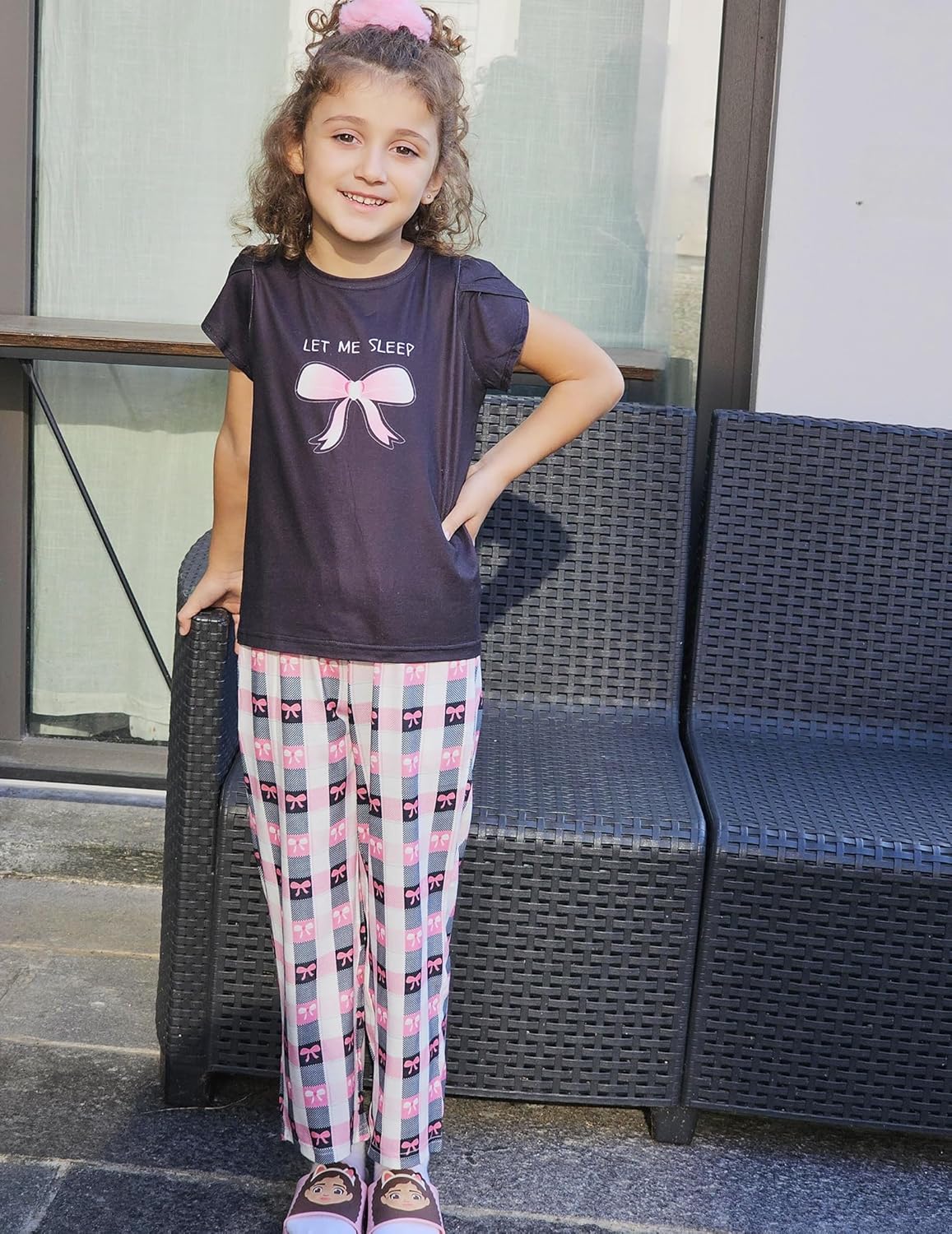 Arshiner Pajamas for Girls Short Sleeve Long Pants Pjs Cute Soft Sleepwear Lounge Sets - Image 6