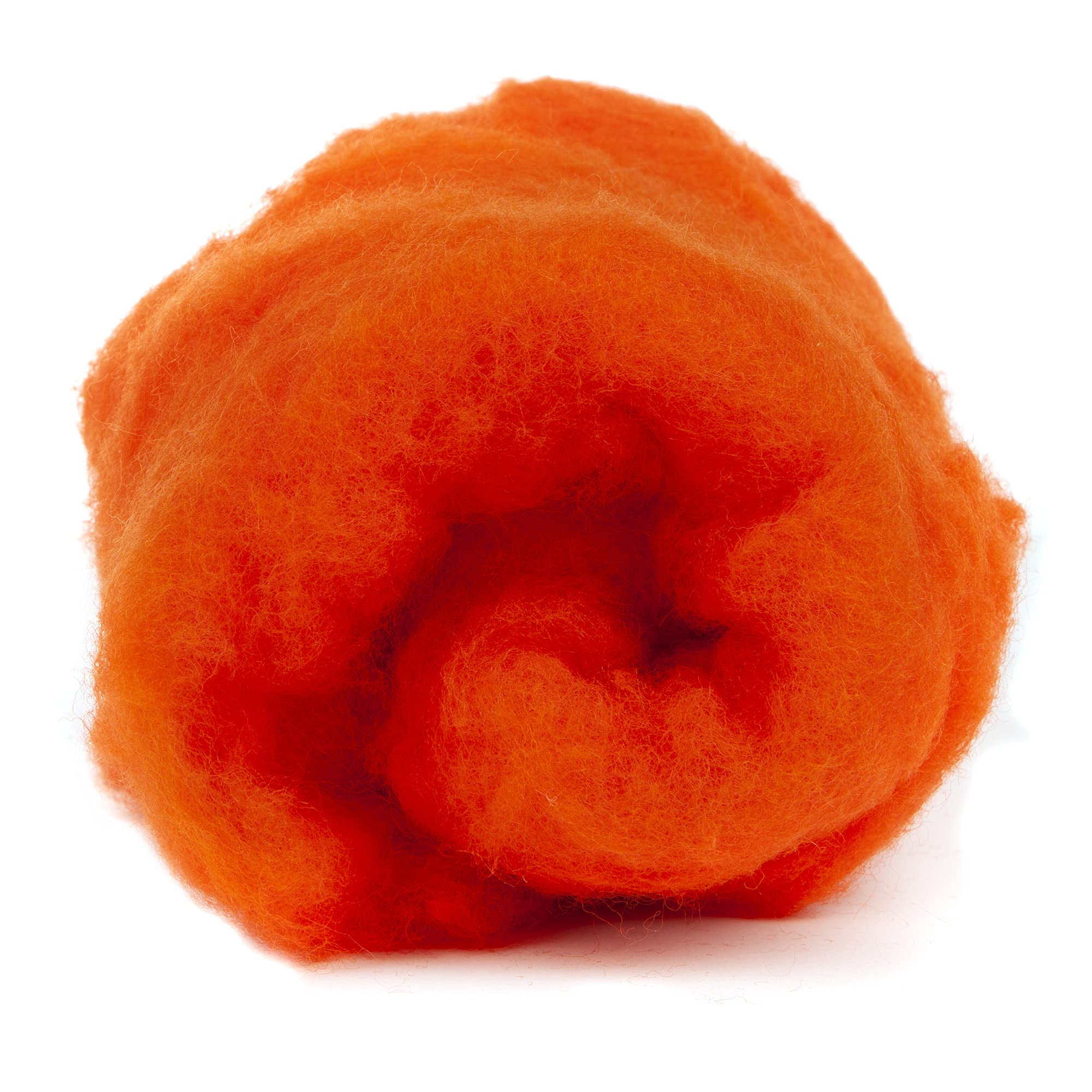 Maori Wool Carded Batting for Needle Felting, 3.5 oz, Orange