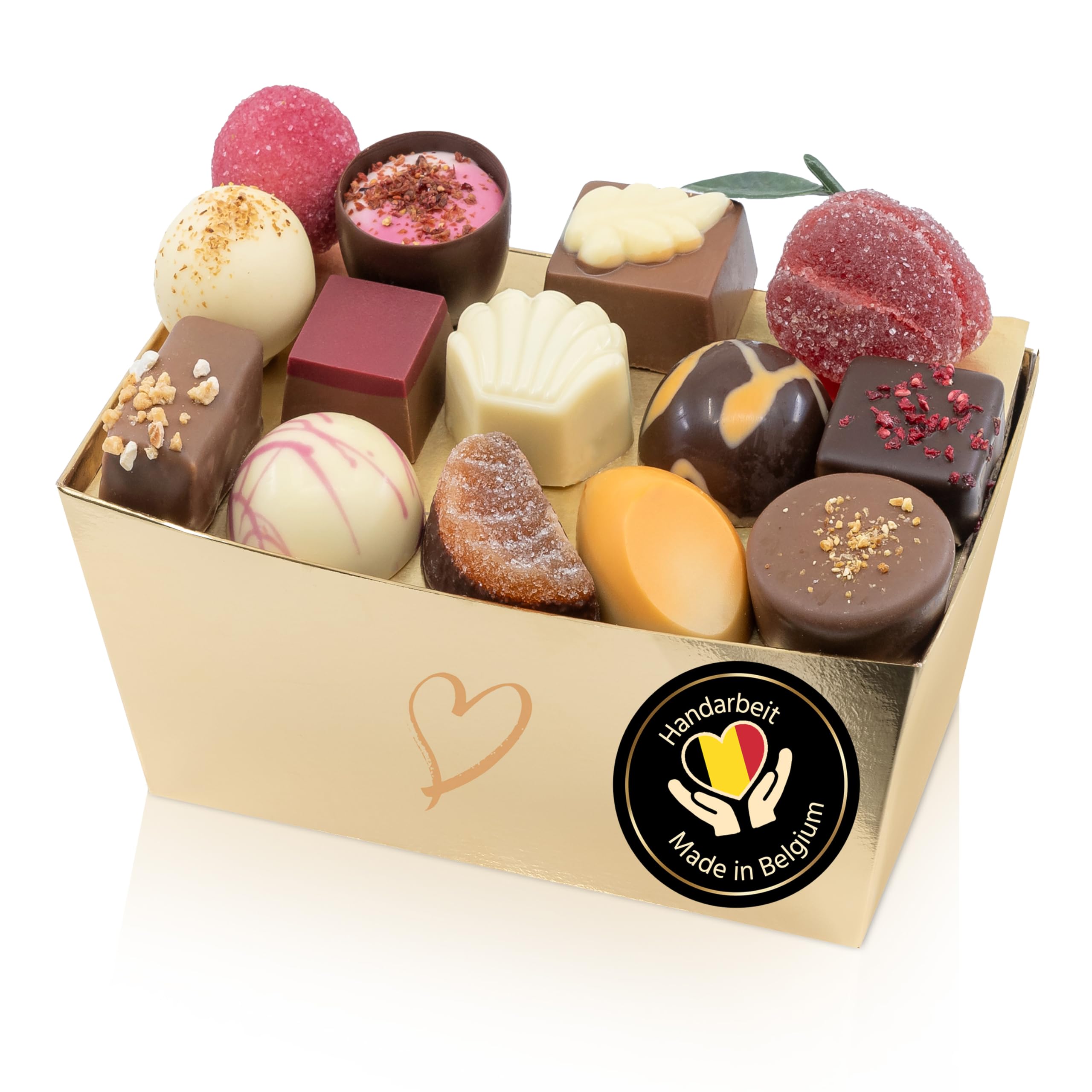 ePralinchen handverarbeitete belgische Luxus-Pralinen | Summer Edition 500g | sommerliche Pralinenmischung mit Frucht, Karamell, Gelee uvm. | ohne Alkohol | köstliche Schokolade made in Belgium