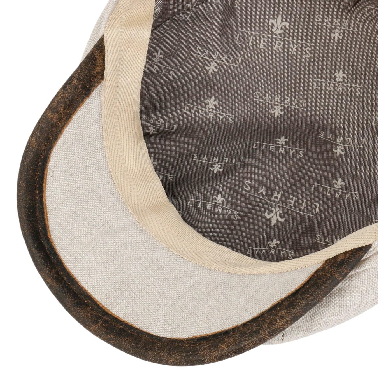 Lierys City Leather Piping Linen Cap Kobiety/Mężczyźni | Wyprodukowano we Włoszech