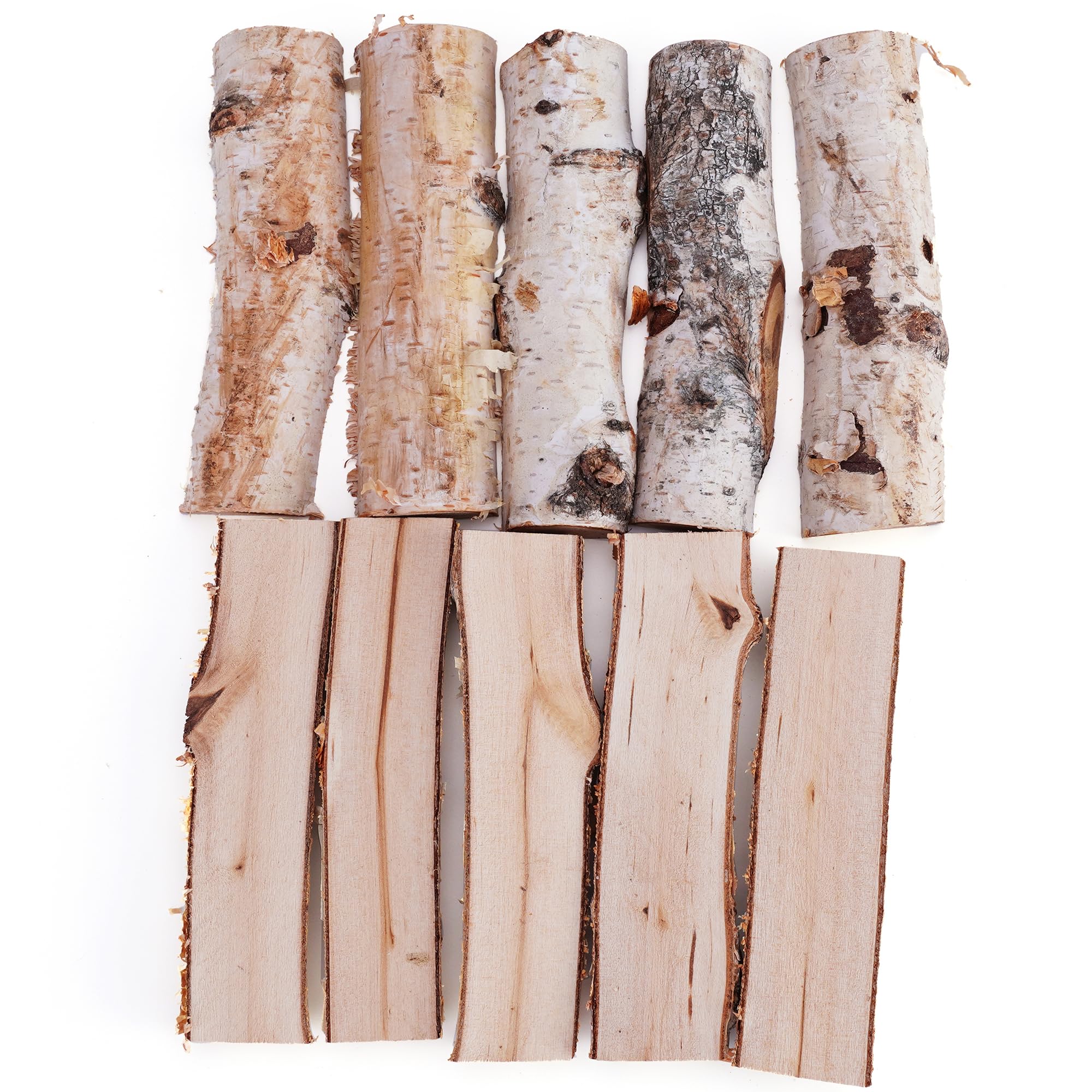 BYHER Natural Birch Wood Logs for Crafts, 10Pcs 4.7 Inch Rustic Vase Fillers for Floral Arrangements, DIY Craft Decor, Unfinished Crafts for Centerpieces-image-43