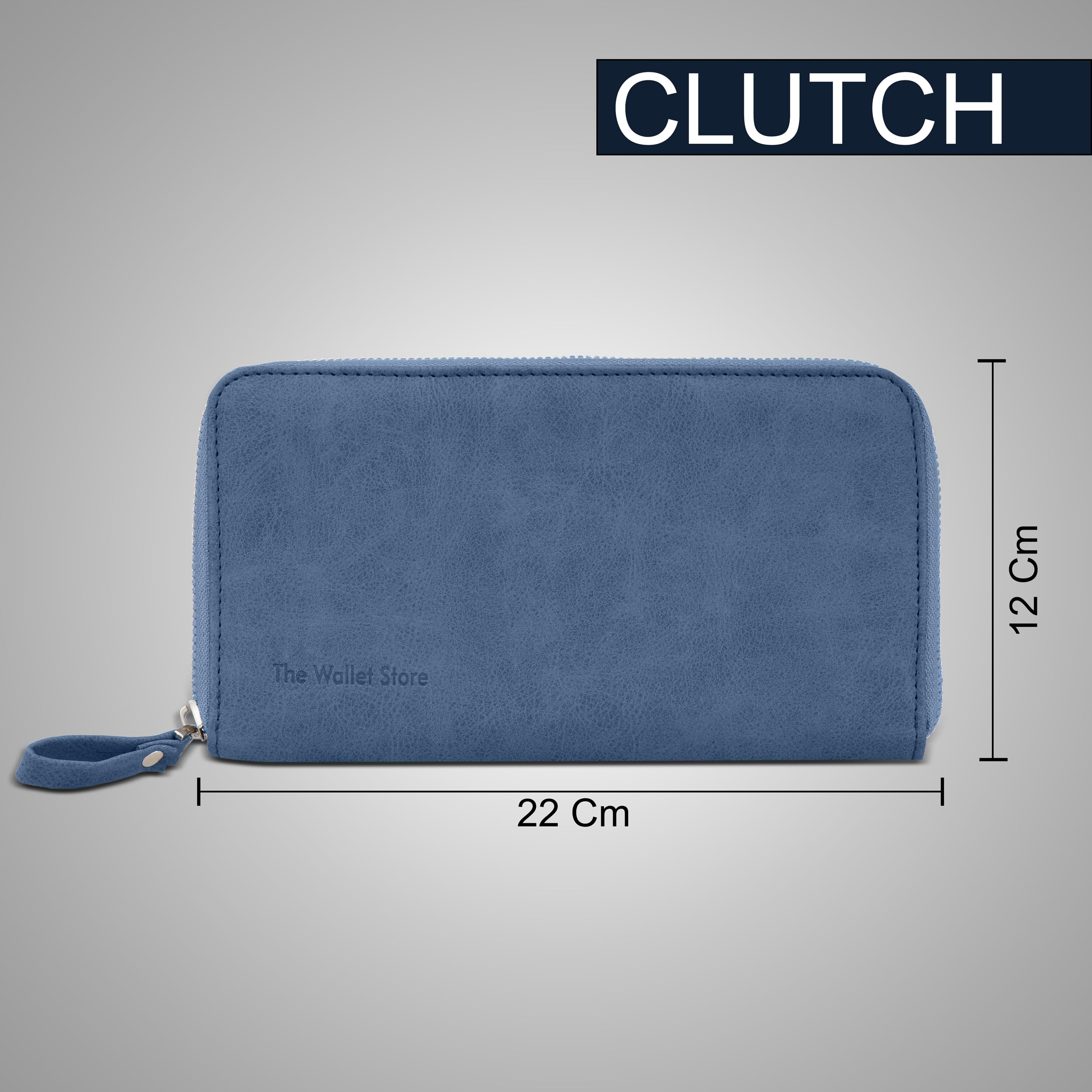 The Wallet Store Suede Leather Zipper Clutch For Her - Beige